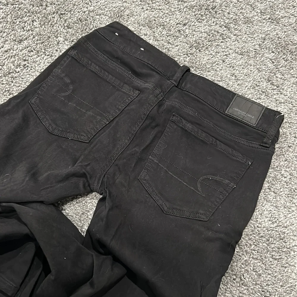AEO super stretch x black distressed leggings | 2 - Picture 7 of 8